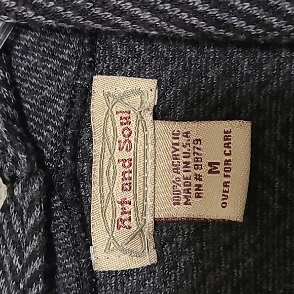 ART AND SOUL Black & Gray Sleeveless Open Front Sleeveless Cardigan - Size Mediu - Picture 6 of 11